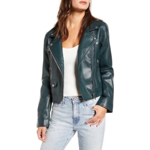 Blank NYC OVERACHIEVER moto green JACKET - Picture 1 of 8